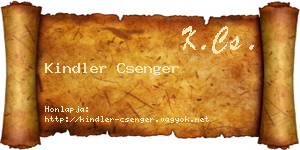 Kindler Csenger névjegykártya
